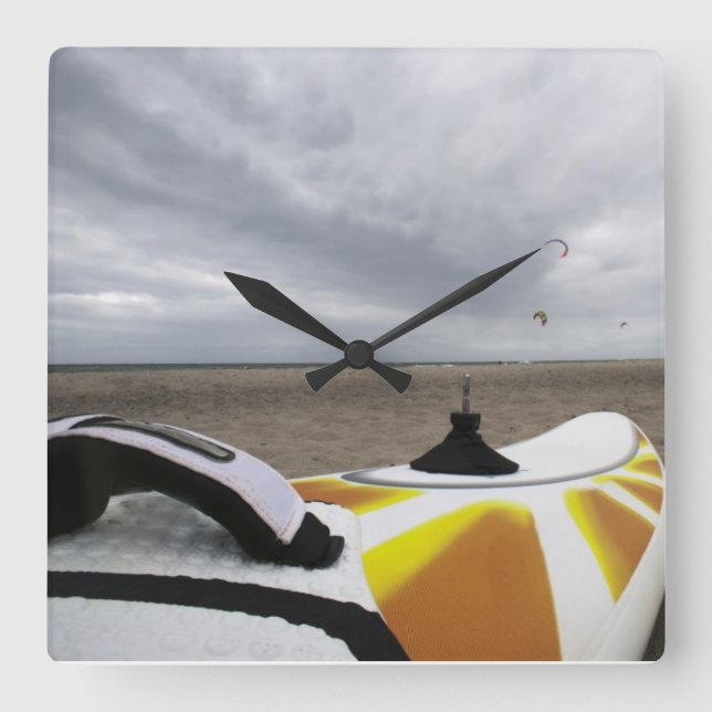 surfboard square wall clock (Front)