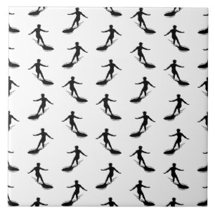 Surfboard Surfing Pattern CUSTOM BACKGROUND COLOR Ceramic Tile