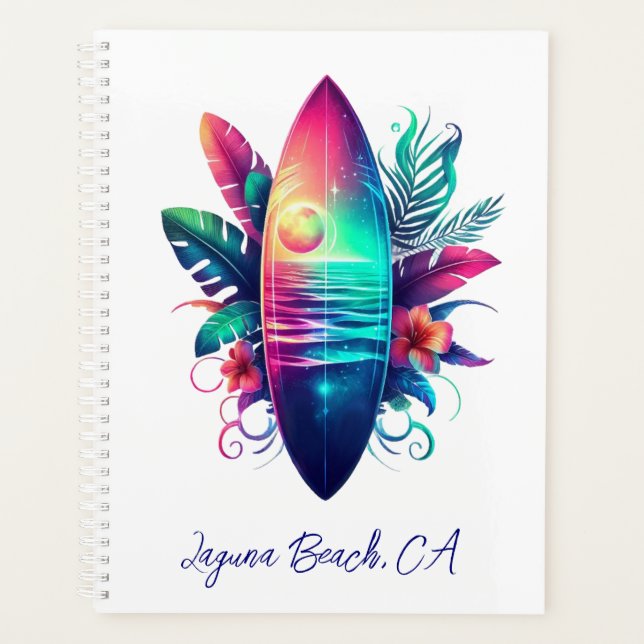 Surfboard Tropical Beach- Planner (Front)