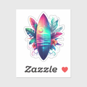 Surfboard Tropical Beach- Sticker