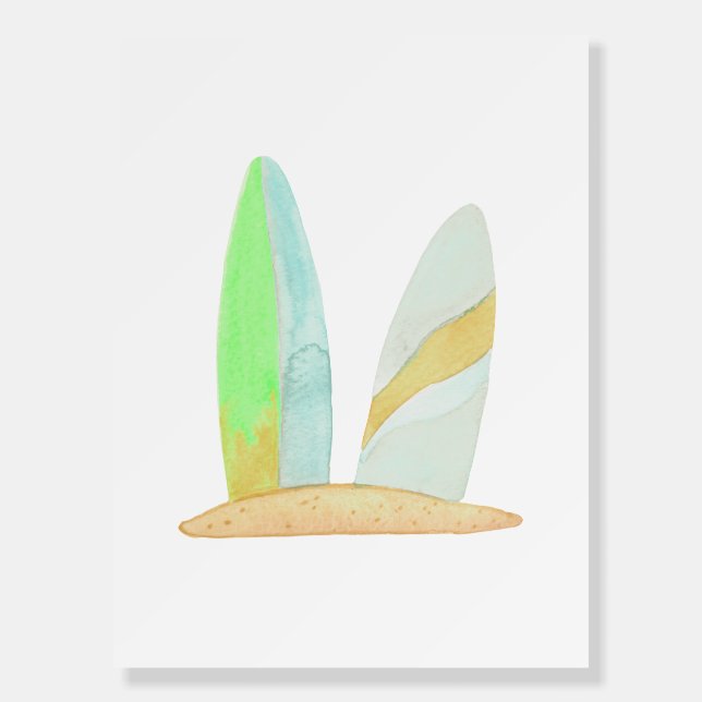 Surfboard Watercolor Foam Board (Front)