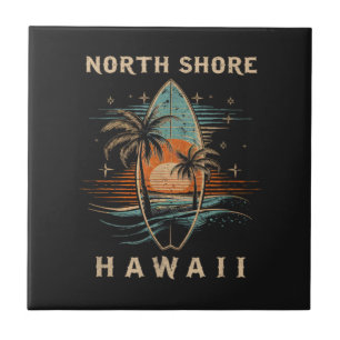 Surfboarder North Shore Hawaii Ceramic Tile