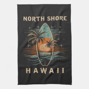 Surfboarder North Shore Hawaii Kitchen Towel
