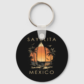 Surfboarder Sayulita Mexico Beach Surfing Surfer V Keychain