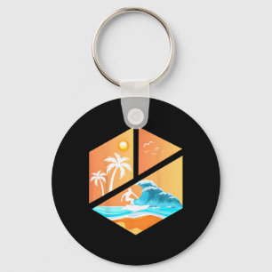 Surfboarder Surfer Retro Vintage Clic Surfing Surf Keychain
