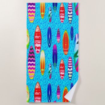 Surfboards 1 Beach Towel by Ronspassionfordesign at Zazzle