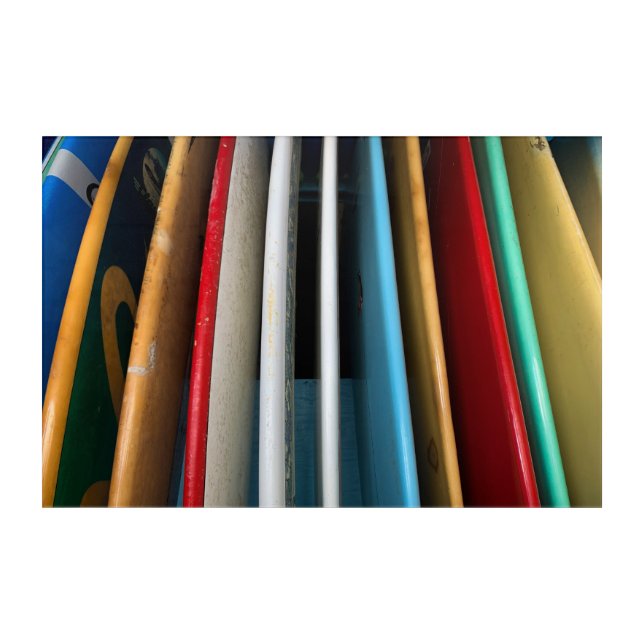 Surfboards Acrylic Print (Front)