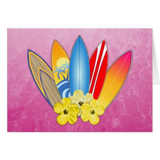 Surfboards And Hibiscus Cards (Front Horizontal)
