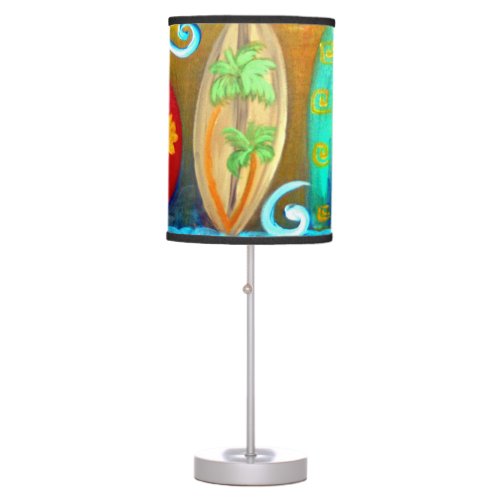 Surfboards art table lamp