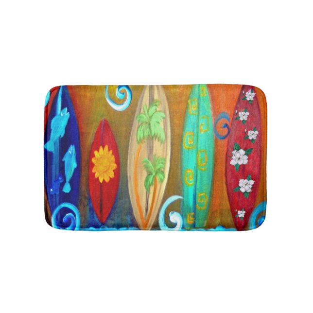 Surfboards bath mat from my artwork (Front)
