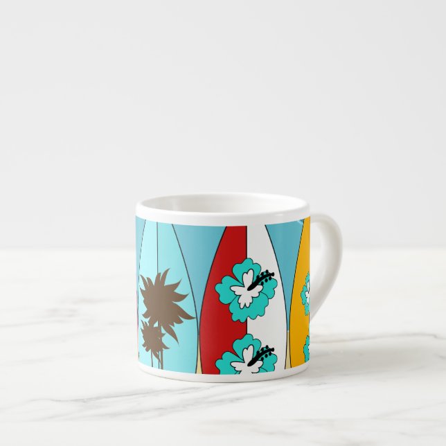 Surfboards Beach Bum Surfing Hippie Vans Espresso Cup (Front Right)