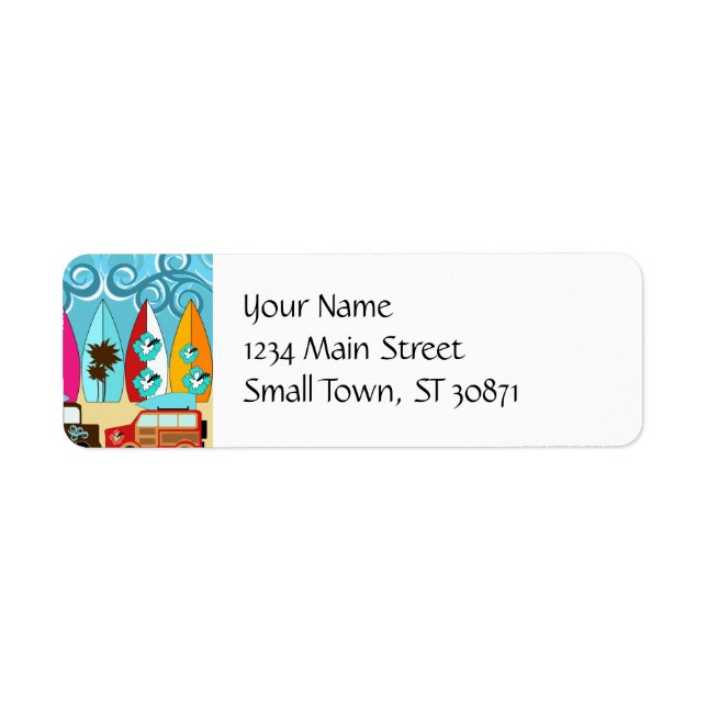 Surfboards Beach Bum Surfing Hippie Vans Label (Front)