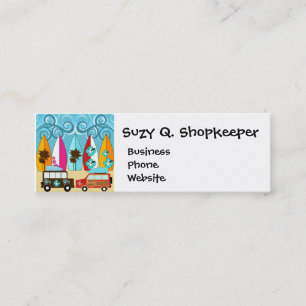 Surfboards Beach Bum Surfing Hippie Vans Mini Business Card