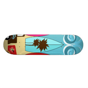 Surfboards Beach Bum Surfing Hippie Vans Skateboard Deck