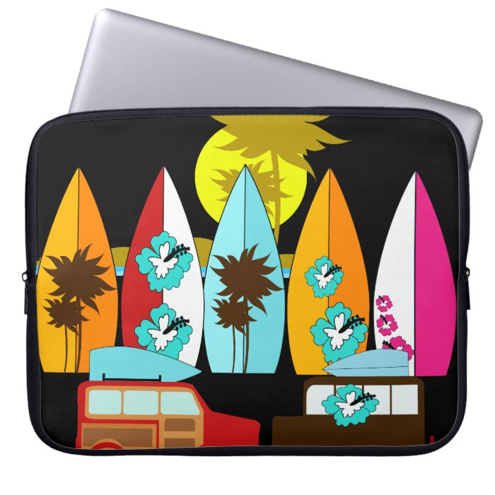 Surfboards Beach Bum Surfing Surfer Hippie Vans Computer Sleeves