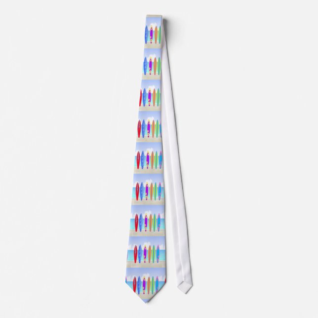 Surfboards Beach Neck Tie (Front)