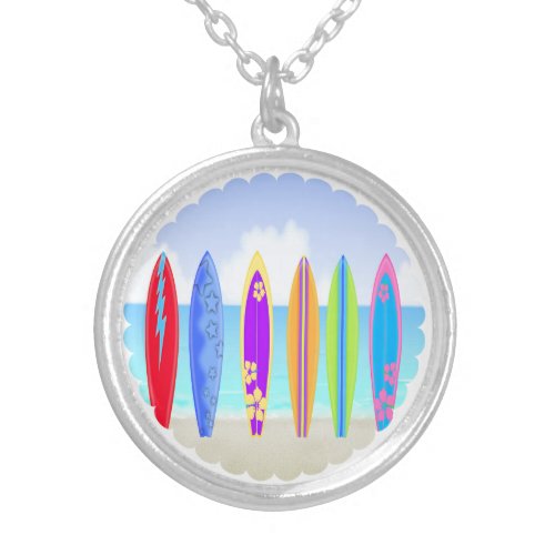Surfboards Beach  Necklace