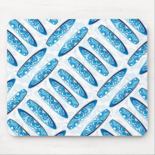 Surfboards Blue Pattern Mouse Pad