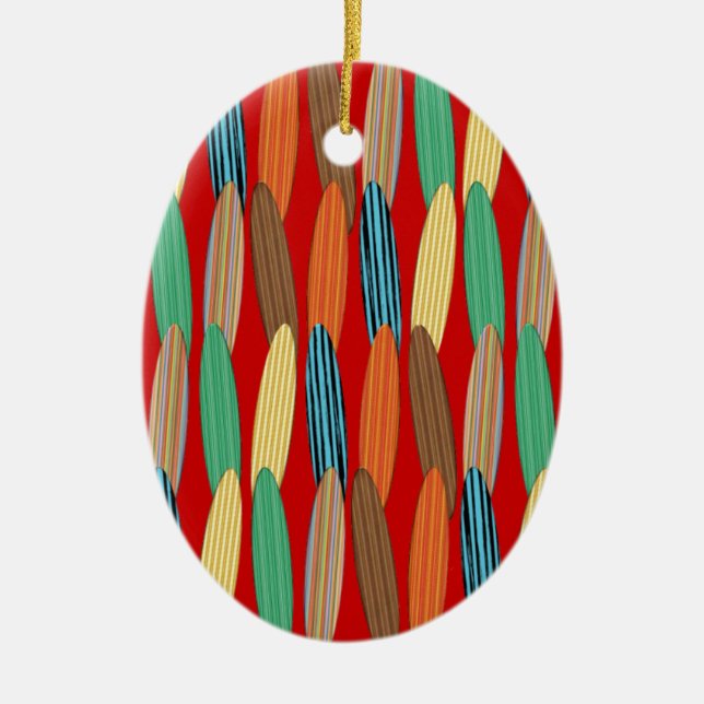 Surfboards Ceramic Ornament (Front)