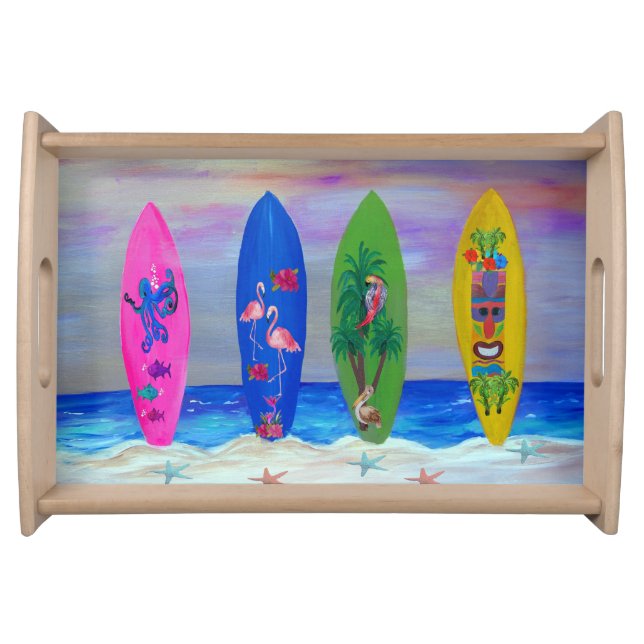 Surfboards Coastal party  Serving Tray (Front)