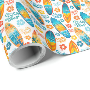 Surfboards Gift Wrapping Paper in White