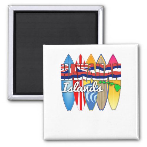 Surfboards Hawaii Flag Magnet