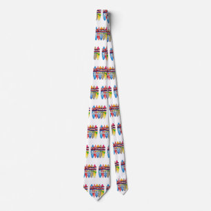 Surfboards Hawaii Flag Neck Tie