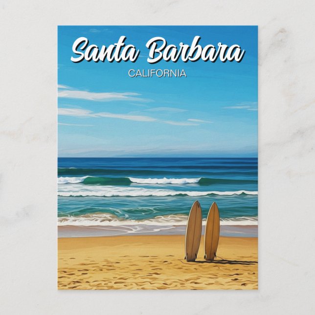Surfboards in Santa Barbara California Postcard (Front)