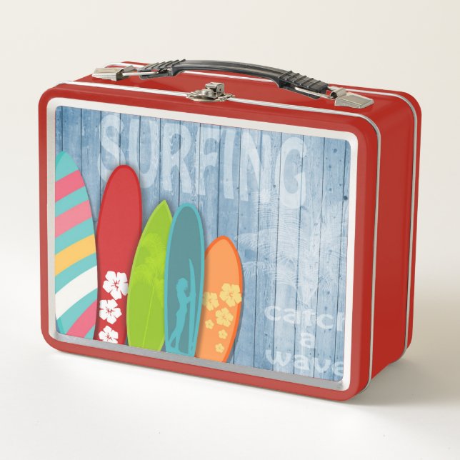 Surfboards Metal Lunch Box (Front)