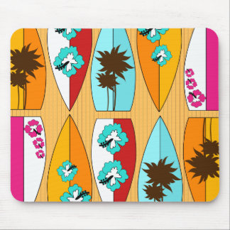 Surfboards on the Boardwalk Summer Beach Theme Mouse Pad