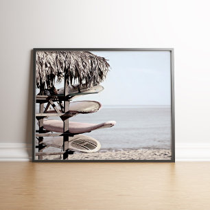 Surfboards on Tropical Beach Poster Print