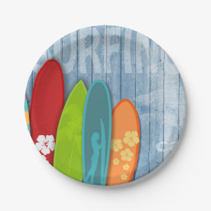 Surfboards Paper Plate