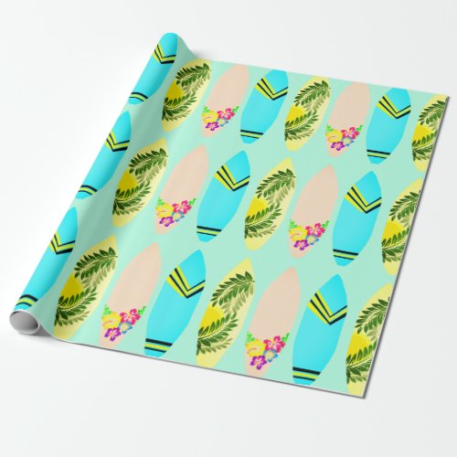 Surfboards Pattern Design Wrapping Paper