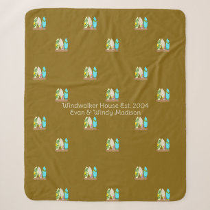 Surfboards Pattern Personalized Sherpa Blanket