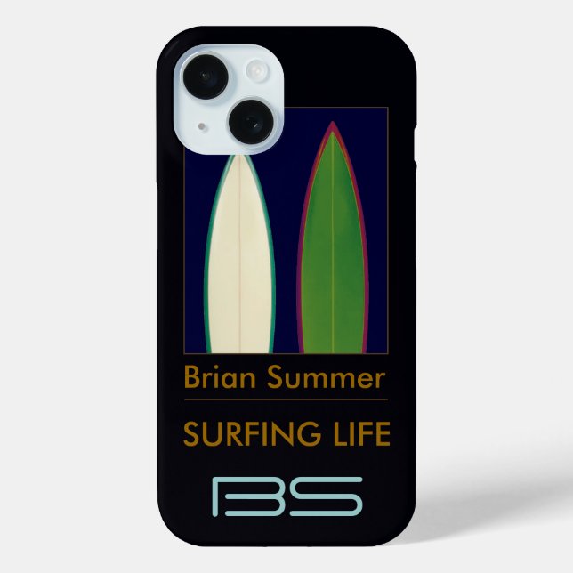 surfboards personalized surf-themed Case-Mate iPhone case (Back)