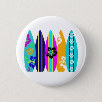 Surfboards Pinback Button by CuteLittleTreasures at Zazzle