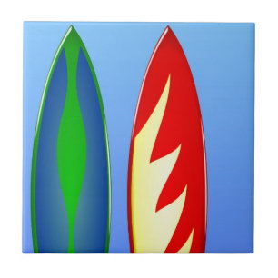 Surfboards retro surf ceramic tile