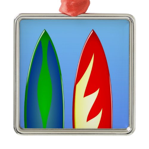 Surfboards retro surf metal ornament