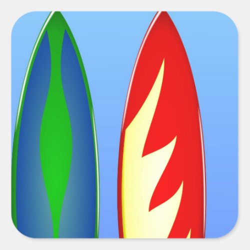 Surfboards retro surf square sticker