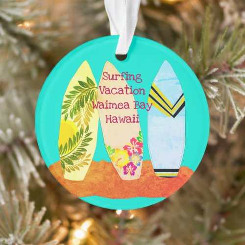 Surfboards Surfing Vacation Keepsake Ornament