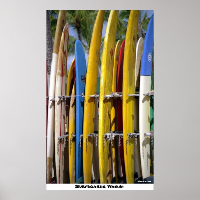Surfboards Waikiki Poster (Front)