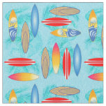 Surfbooards And Palm Trees Fabric