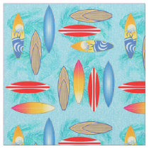 Surfbooards And Palm Trees Fabric