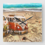 Surfdudes, Square Wall Clock