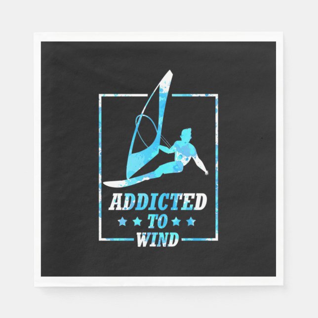 Surfer Addicted To Wind Napkins (Front)