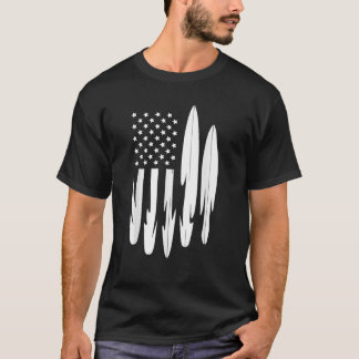 Surfer American Flag Surfboard 4th of july T-Shirt