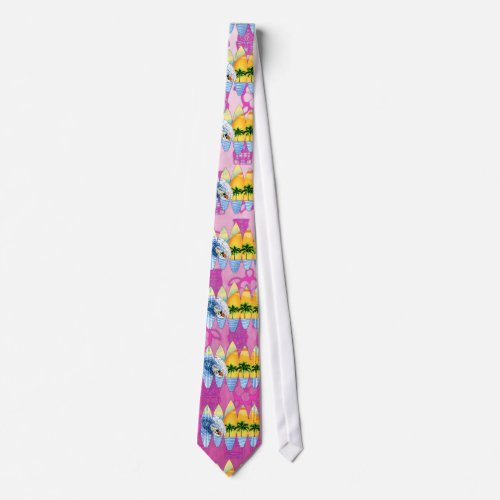 Surfer And Surfboards Neck Tie