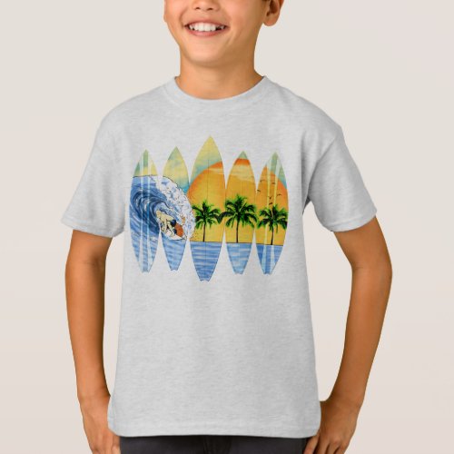 Surfer And Surfboards T_Shirt