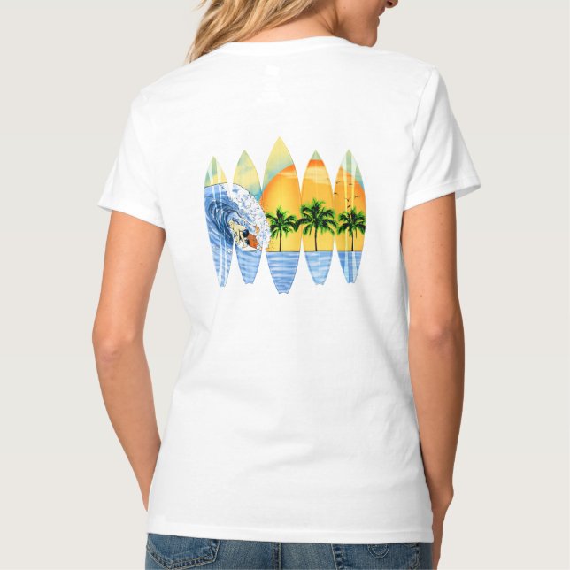Surfer And Surfboards T-Shirt (Back)