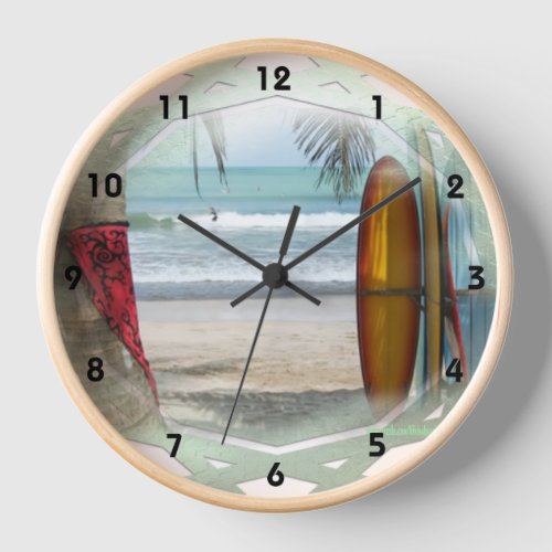 Surfer Art  Clock